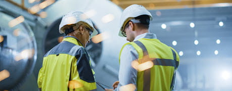 two workers with aircraft manufacturing