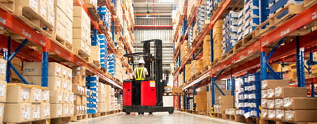 warehouse with forklift